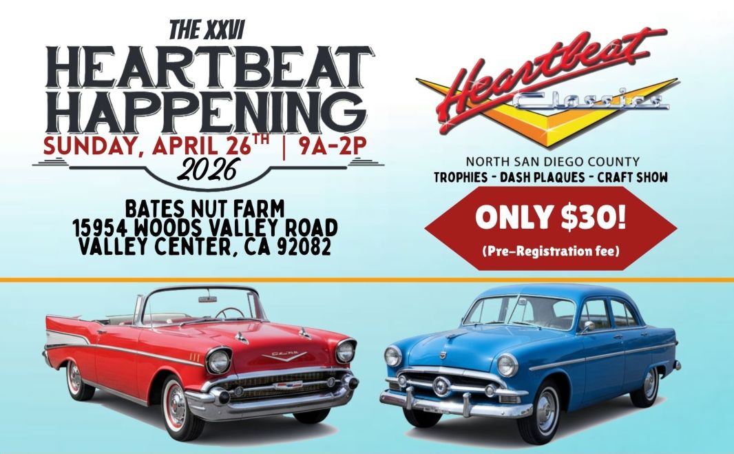The Heartbeat Happening Car Show partial flyer April 2026